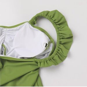 One Piece Ruffle Green Swimsuit